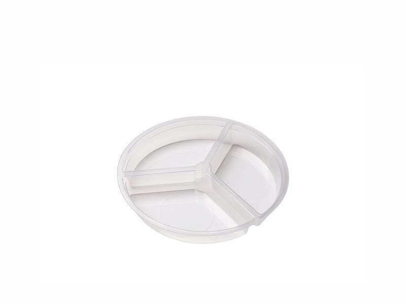 3 sections round plastic tray – 150-240g
