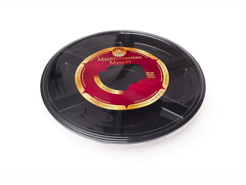 7 section black plastic tray – 930g-1700g