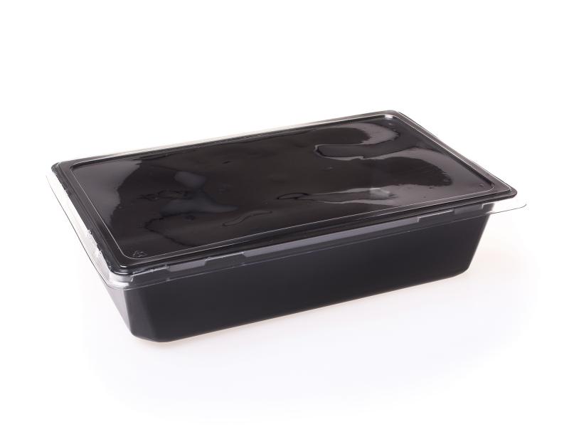Black plastic tray rectangular 2350ml