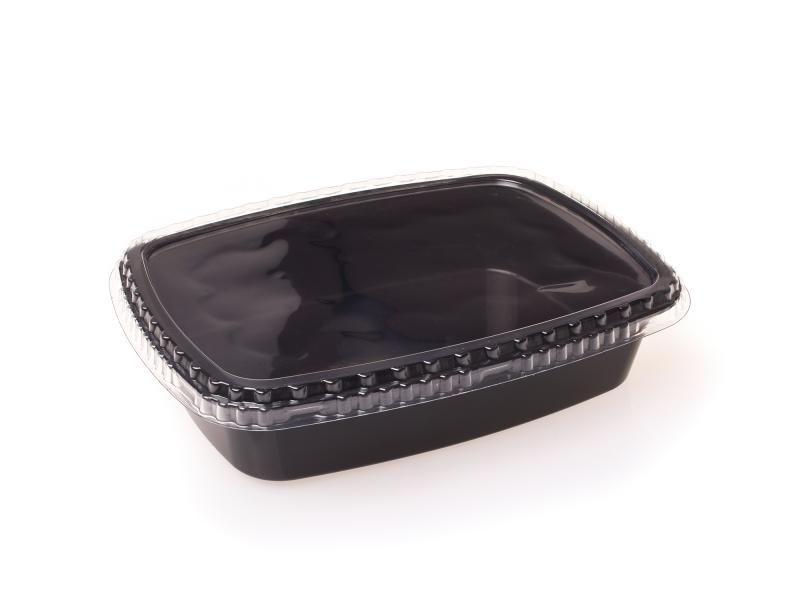 Black plastic tray oval 1350g-2000g