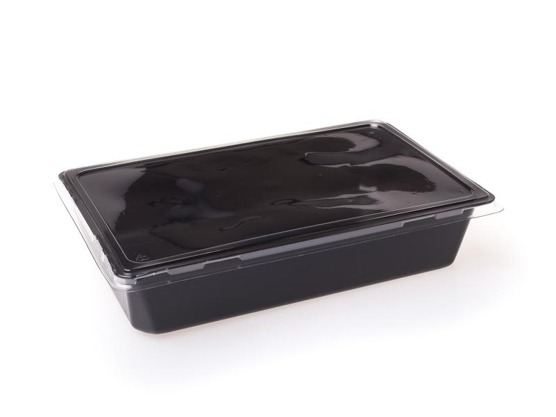Black plastic tray rectangular 2000ml